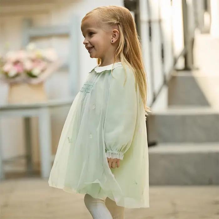 Dave Bella enfants maille robe printemps automne filles charme princesse robe à manches longues élég