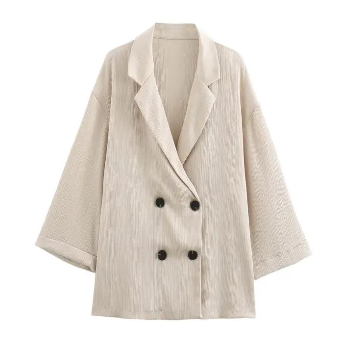 Ensemble veste et pantalon décontractés pour femmes, déformés, trempés, à la mode, style européen et