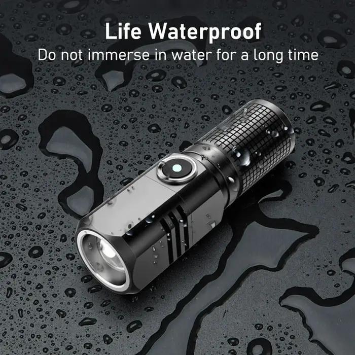 10000 Lumens Mini lampe de poche LED puissante XHP50 batterie intégrée 3 Modes Usb lampe de poche Re