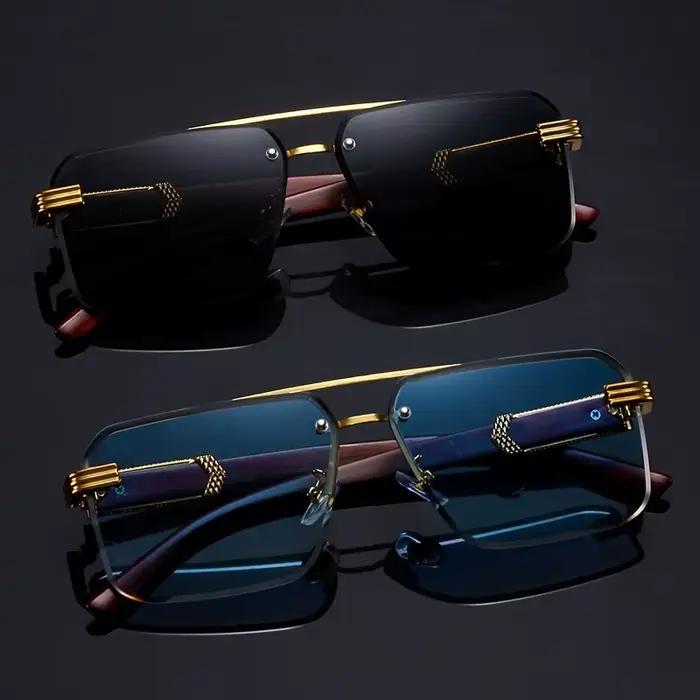 Lunettes de soleil rectangulaires à Double faisceau pour hommes et femmes, verres de soleil carrés s