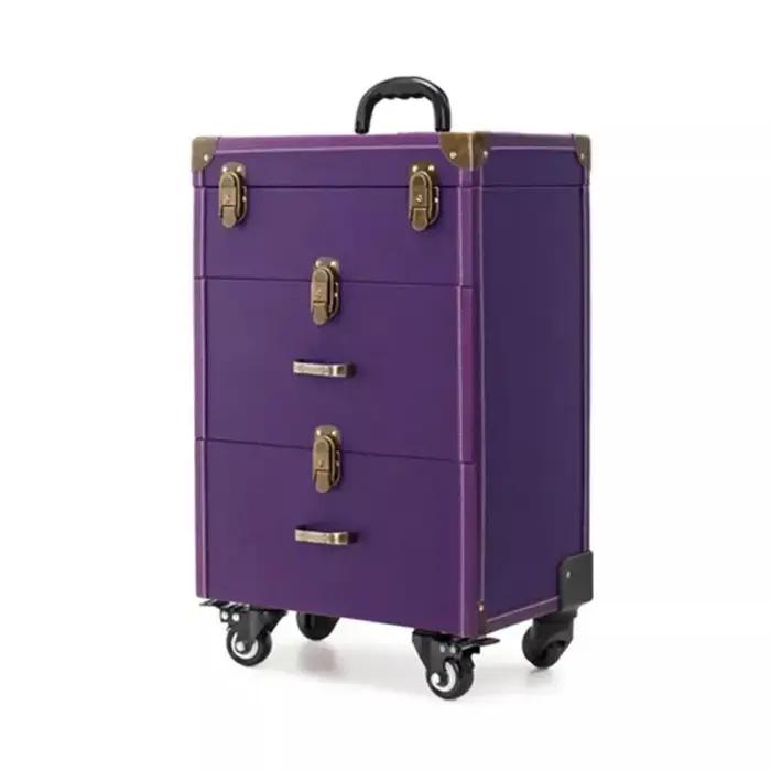 Valise à cosmétiques à roulettes, chariot de beauté, commode de maquillage, valise à roulettes, gran