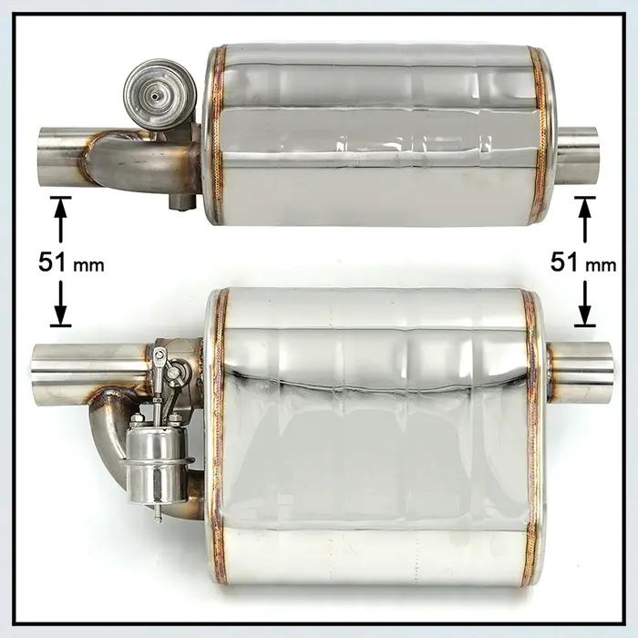 Silencieux avec soupape de décharge, acier inoxydable, découpe d'accès électrique, ensemble de téléc