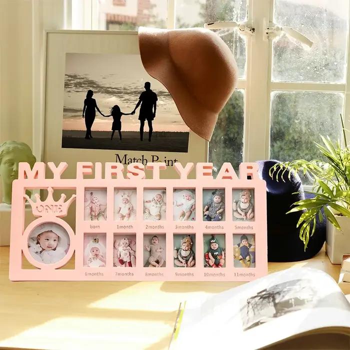 Cadre souvenir pour bébé de 0 à 12 mois, images mon premier année, cadre photo, cadeaux de mémoire p