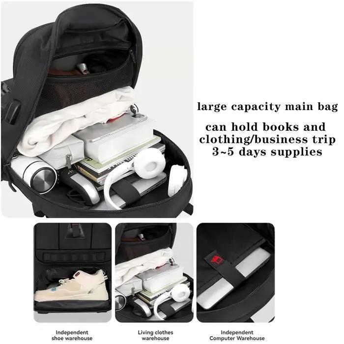 Sac à dos de voyage extensible pour ordinateur portable de grande capacité 60L, grand sac à dos d'af