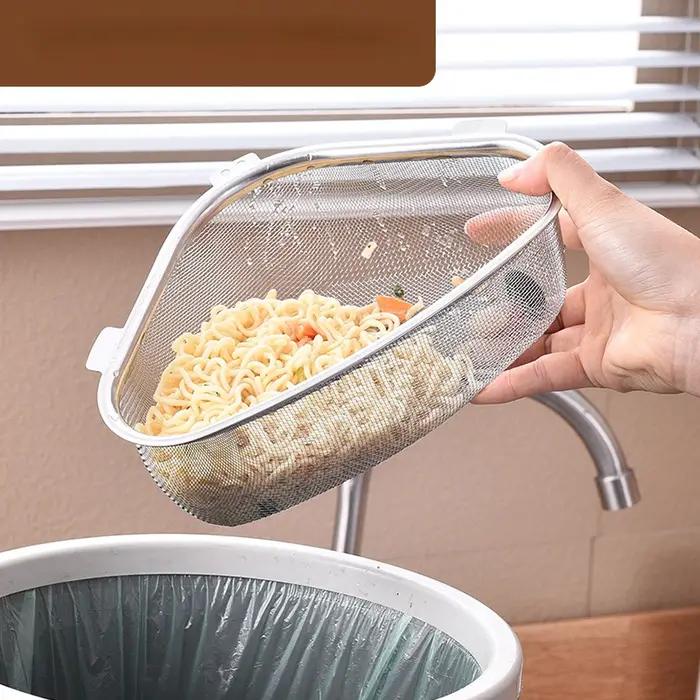 Panier de vidange d'évier de cuisine en acier inoxydable, Triangle pour aliments et légumes, filtre