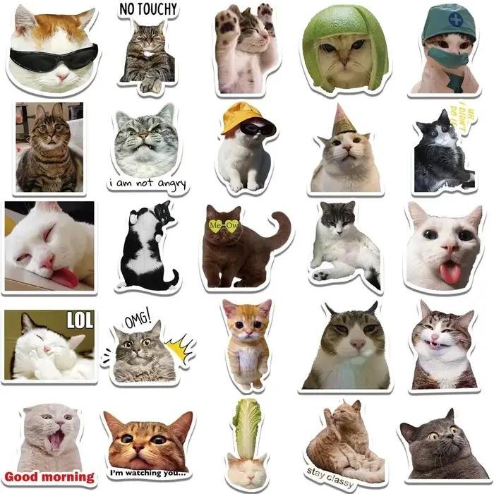 Autocollant esthétique en PVC Kawaii Love Cat pour enfants, décoration coréenne pour enfants, scrapb