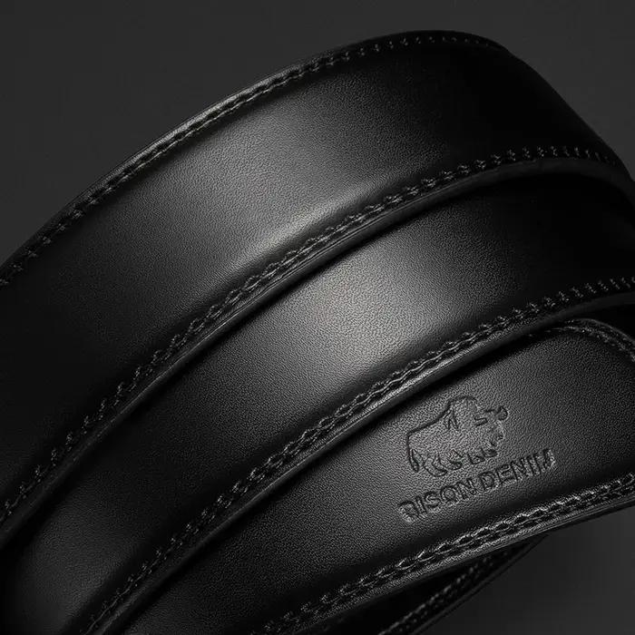 Bagressions DENIM-Bracelet en cuir véritable pour homme, ceinture d'affaires, marque de luxe, haute
