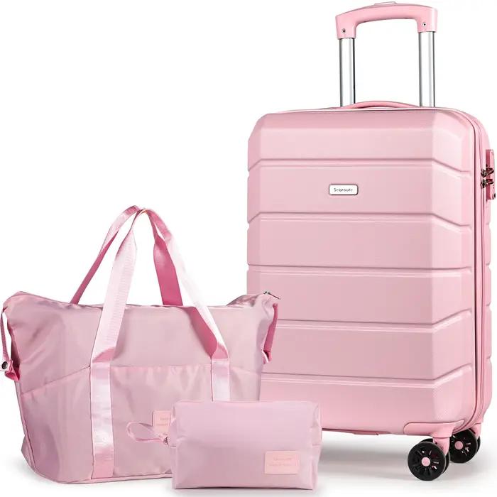 Valise à roulettes rigide pour bagages à main, bagage de cabine léger avec serrure TSA et 4 roues pi