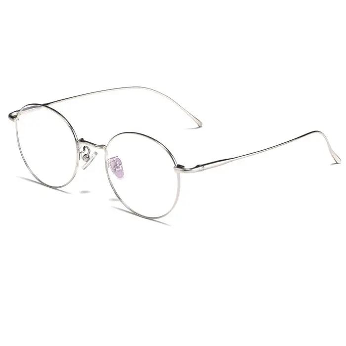 Lunettes rondes rétro en titane pur, monture complète pour myopie, pour hommes et femmes, montures d