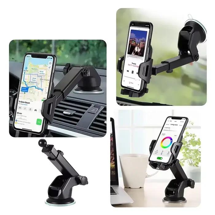 Support de téléphone de voiture 360° universel pour iPhone Samsung Huawei installation facile et rotation panoramique adapté aux conducteurs quotidiens et cadeau idéal