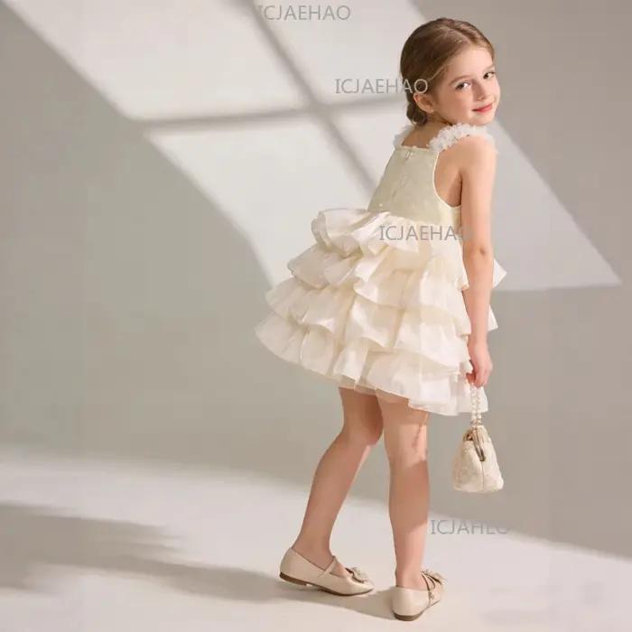 Robe de princesse pour filles 2026, nouvelle collection été, tenue de soirée sans manches pour enfan