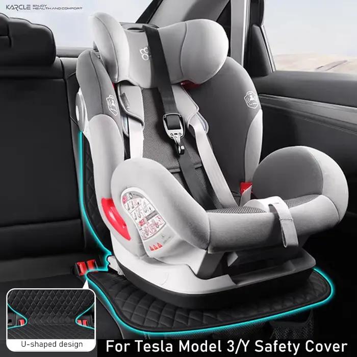 Housse de protection en cuir pour sièges arrière Tesla Modèle 3 Y pour enfant bébé animal domestique coussin de sécurité universel pour voiture occasions familiales
