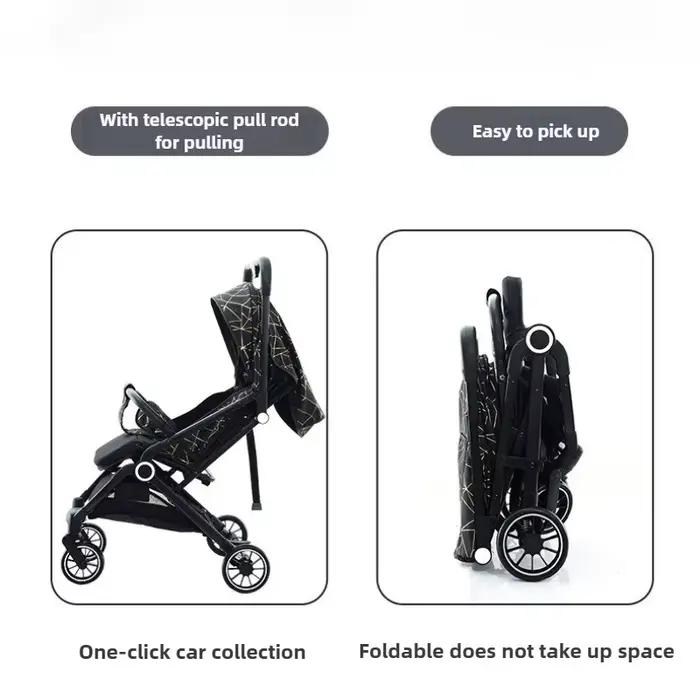 Poussette double pour bébé, poussette détachable à vue haute, pliable et légère, avec fonction assis