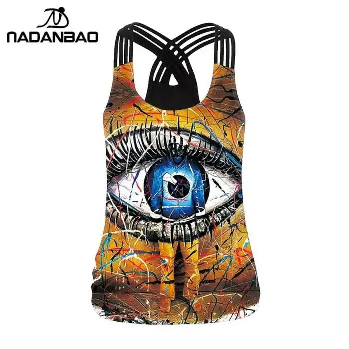 NADANBAO gothique psychique conseil imprimé débardeurs Halloween Sexy fronde chemise dos nu gilet fe