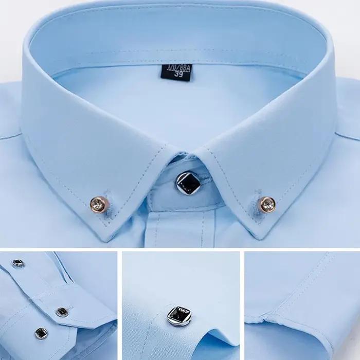 Offre spéciale hommes d'affaires robe chemise formelle mode mince classique basique diamant bouton à