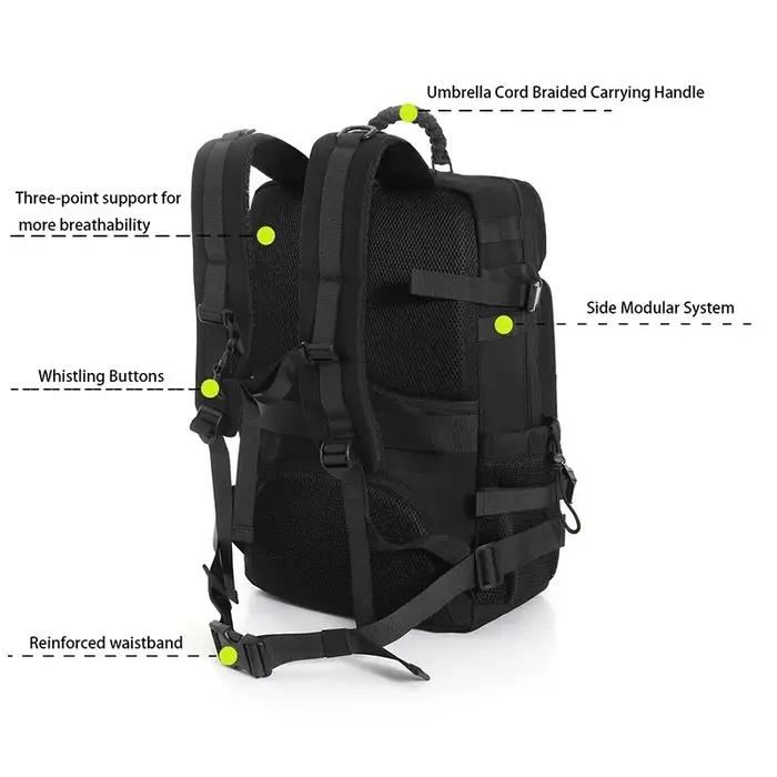 Grand sac à dos à bagages avec système modulaire, plusieurs compartiments et espace pour chaussures