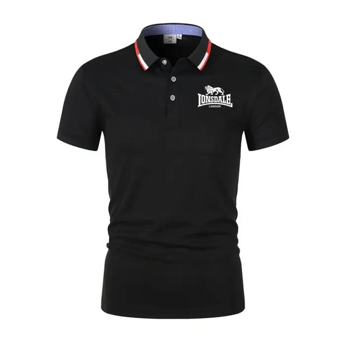 LONSDALE Polo élégant à imprimé lettres, chemise décontractée à col et manches courtes pour homme, h