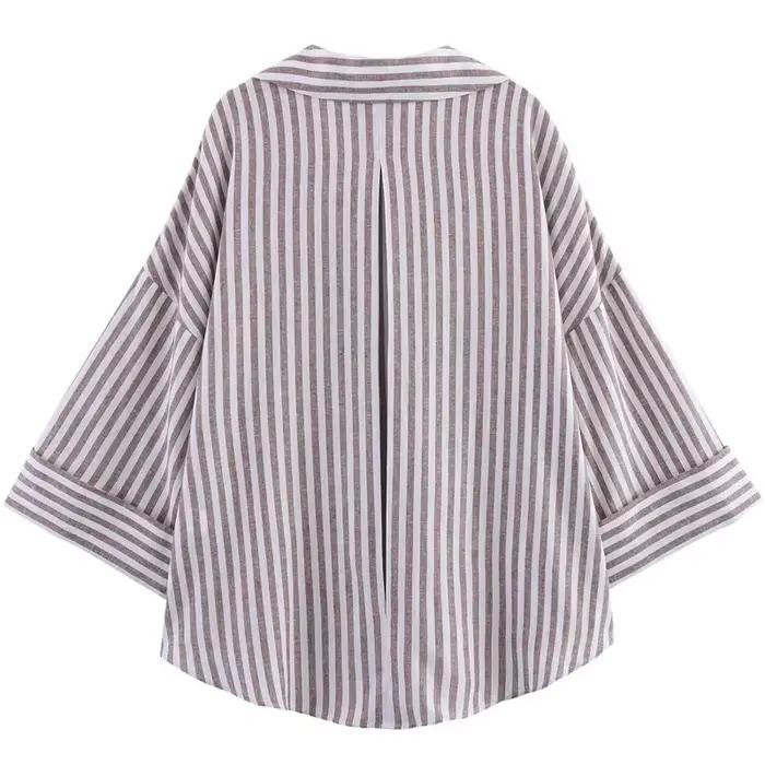HXAO chemise femme chemisier surdimensionné chemise d'été et chemisier jaune rose blanc chemise rayé