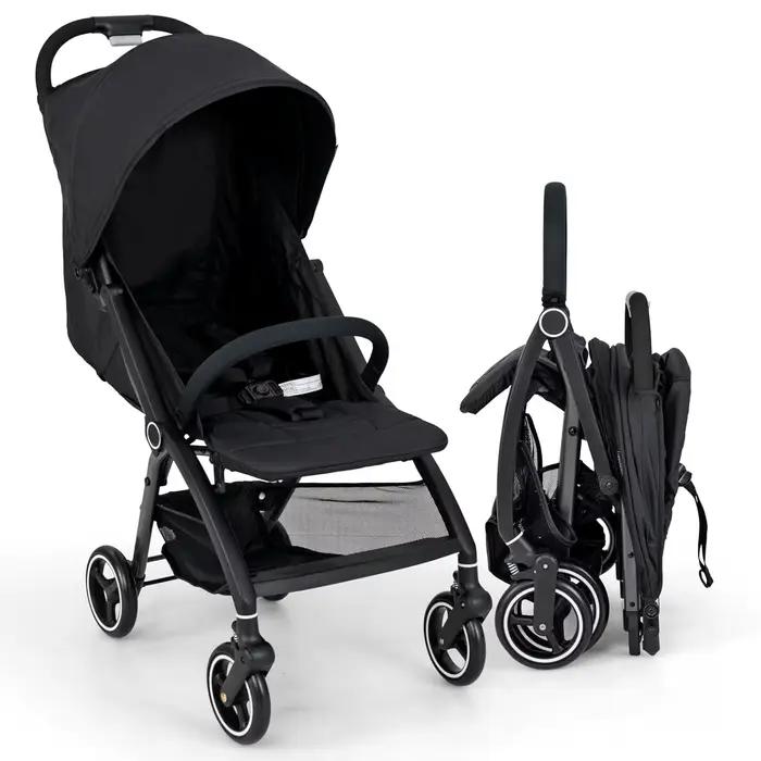 Poussette pliante à une main, Buggy de voyage léger avec dossier et capuche réglables, landau pour b