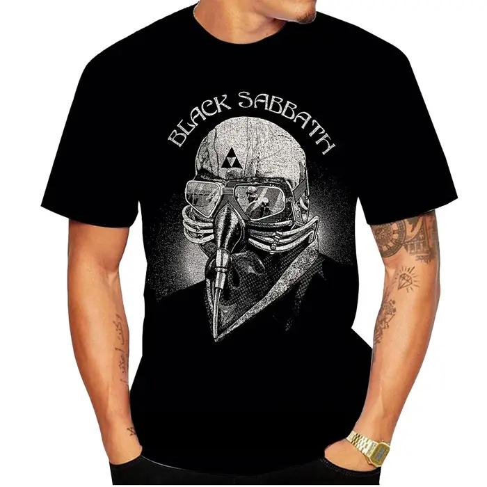 T-shirt unisexe col rond à manches courtes pour homme et femme, motif graphique rock Black Metal, dé