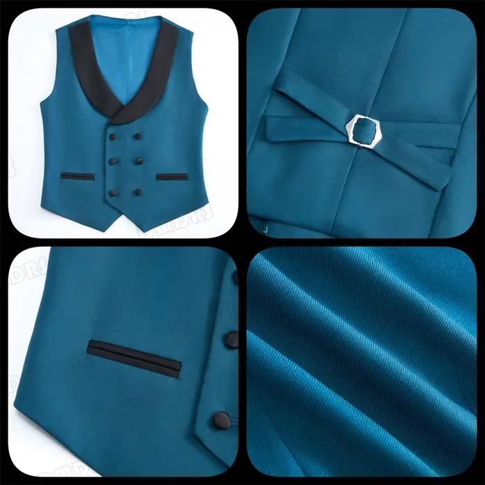 Costume de Cérémonie pour Enfants Livraison Rapide 4 Pièces (Veste, Gilet, Pantalon, Nœud Papillon)