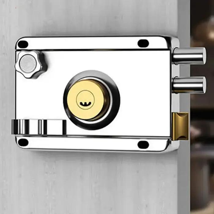 Serrure en fer antivol de sécurité pour porte exterieure en bois protection assurance multiple pour maison chalet bureau