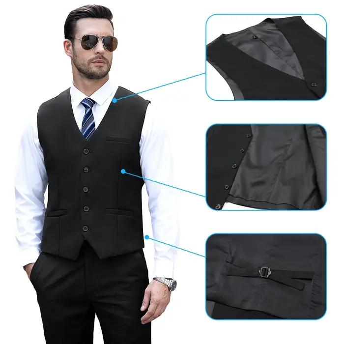Gilet pour hommes, mariage, cérémonie d'église de pâques, gilet noir, Banquet, bureau, affaires, dîn