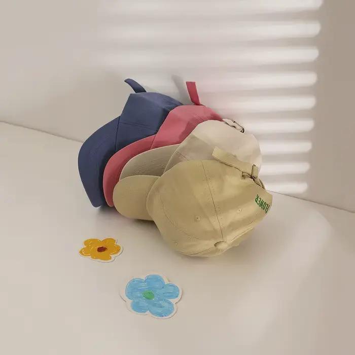 Casquette de Baseball pour enfants, jolie fleur, couleur unie, chapeau en langue de canard pour enfa