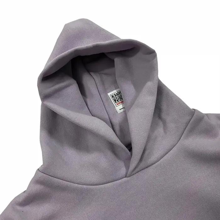 Violet KANYE YZY Double couche solide à capuche hommes femmes haute qualité tissu lourd pull à capuc