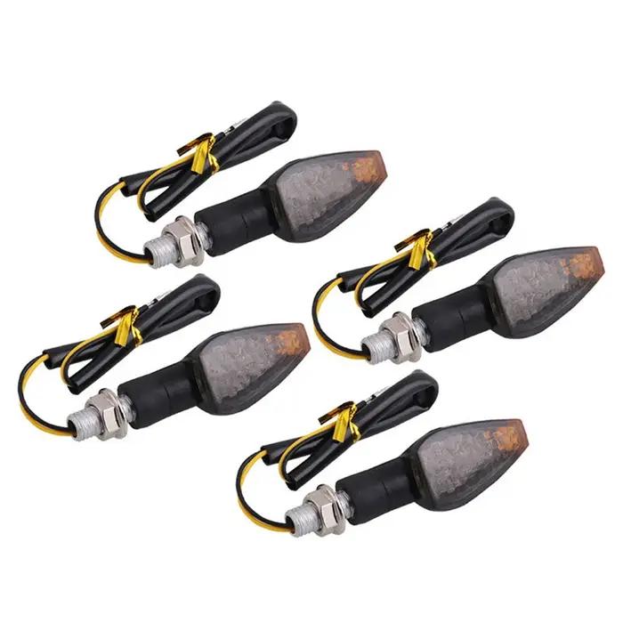 Clignotants LED universels pour motos, longs et courts, accessoires de couleur ambre, 4 pièces/ensem