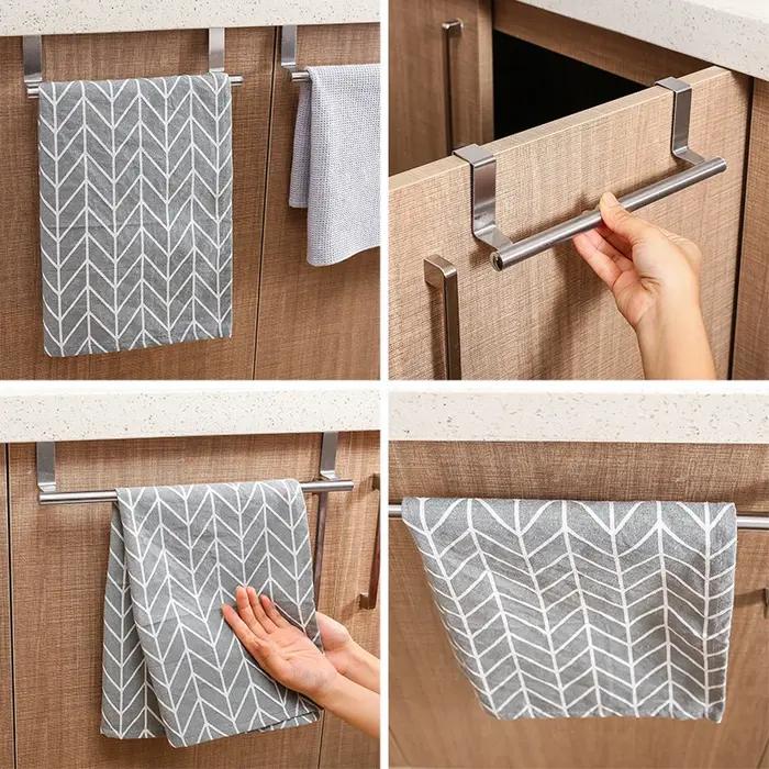 Porte d'armoire de cuisine, porte-serviettes en acier inoxydable, porte arrière, porte-serviettes su