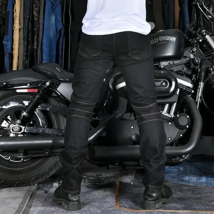 Pantalon en jean de moto pour hommes, antidérapant, résistant à l'abrasion, tous temps, ajustement c