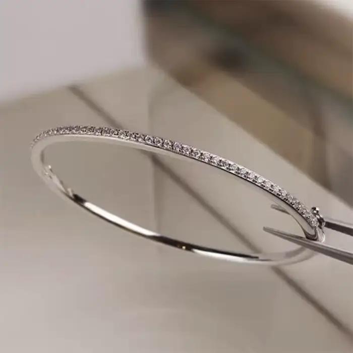 Bijoux en argent Sterling 925 pur pour femmes, marque de qualité, bracelet en or, diamant mobile, bi