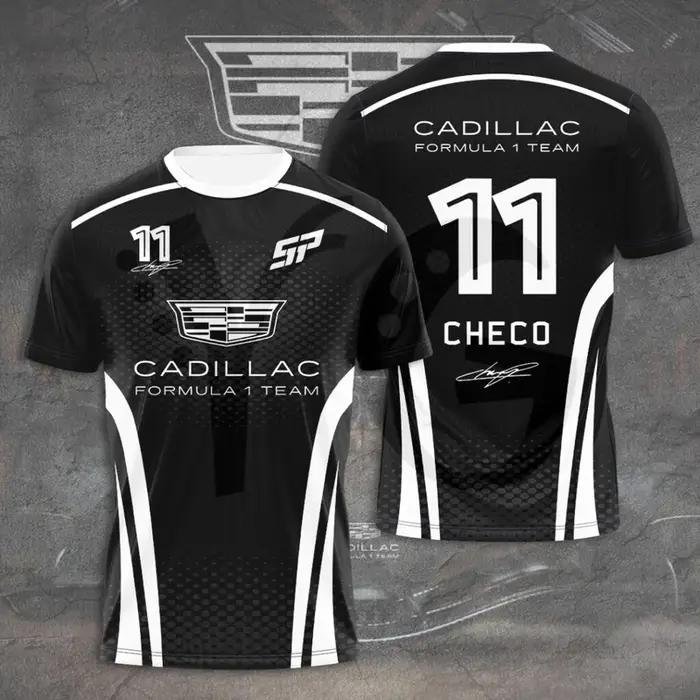 T-shirt pour homme de l'équipe Cadillac Racing avec impression 3D, chemise à manches courtes à sécha