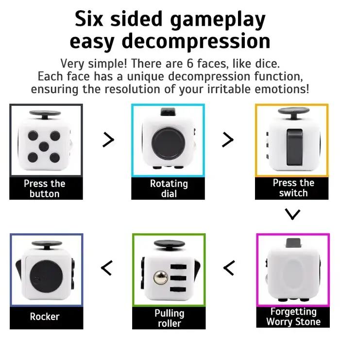 Fidget Cube anti-Stress main Spinner décompression jouet pour autisme tdah anxiété jouets sensoriels