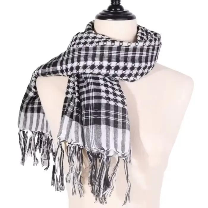 Grand foulard arabe Shemagh avec pompon