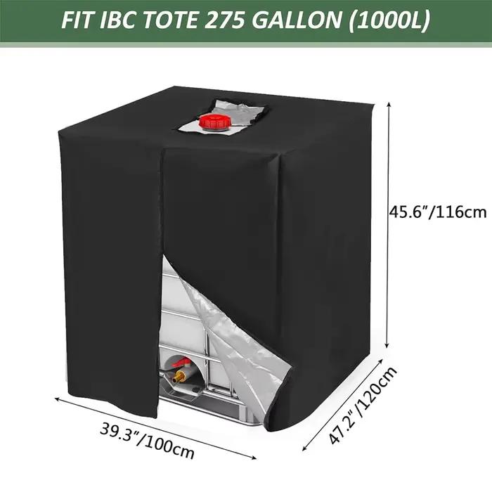1pc 210D fermeture éclair extérieure IBC fourre-tout 275 gallons 1000L réservoir d'eau extérieur 100