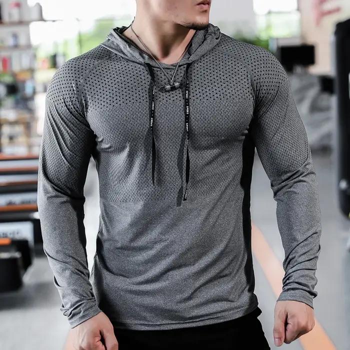 Survêtement de Fitness pour hommes, sweat à capuche de Sport, de course, de jogging, d'entraînement