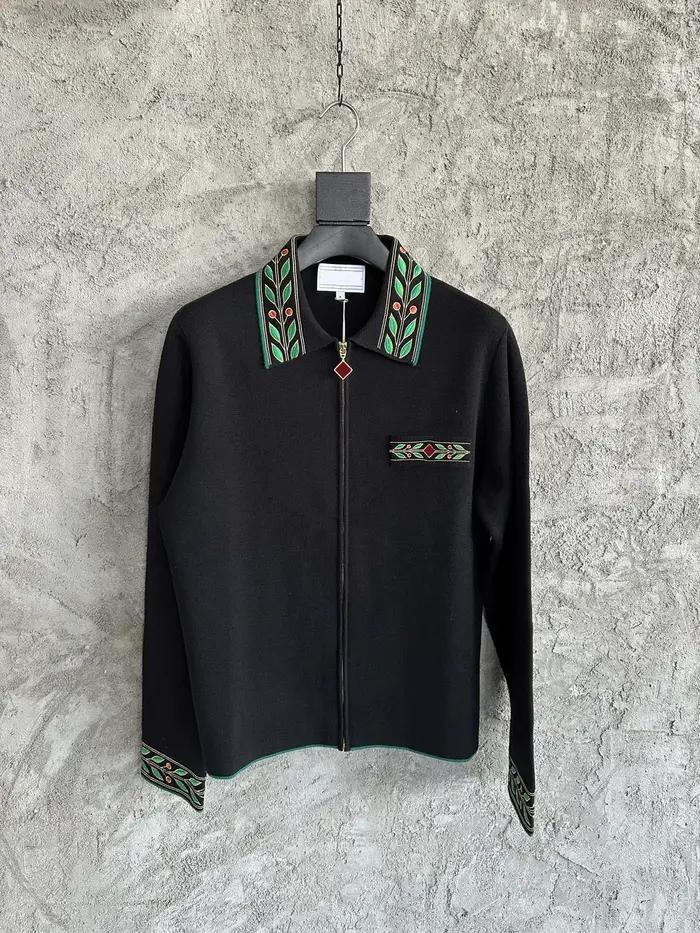 Manteau en laine pour homme brodé de feuilles, édition limitée Casionblank, qualité supérieure 2025,