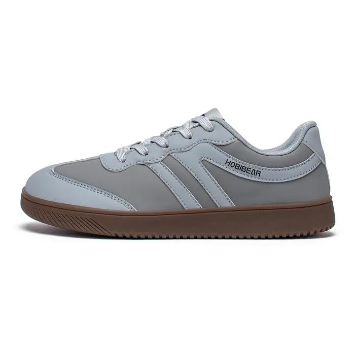 HOBIBEAR chaussures à bout large unisexe baskets en cuir artificiel décontracté à lacets chaussures
