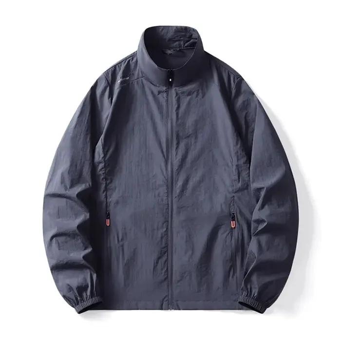 Manteau d'été léger pour hommes, Protection solaire, veste à manches longues, col montant, Camping r