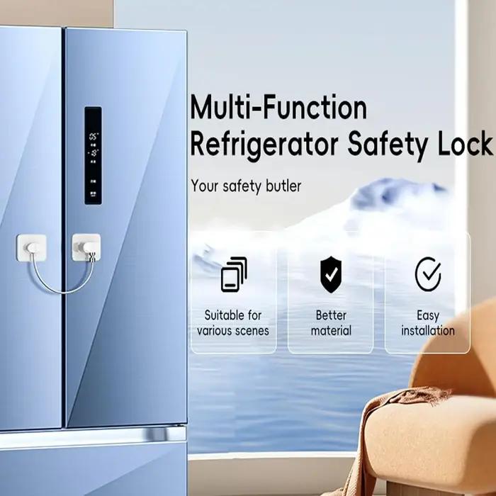 Serrures de porte de réfrigérateur verrou de sécurité enfant pour congélateur armoires tiroirs four à air chaud friteuse à air fenêtres sécurité maison protection famille biens précieux