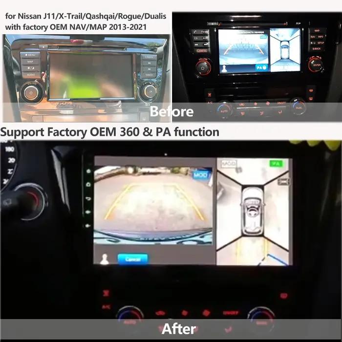 SINOSMART GPS Android pour Nissan Qashqai J11 X-Trail T32 Rogue 2014–2018 avec écran OEM 7", compati