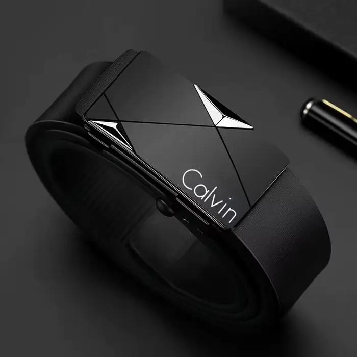 Ceinture élégante en cuir PU pour hommes – Ceintures à la mode pour la vie quotidienne, les loisirs,