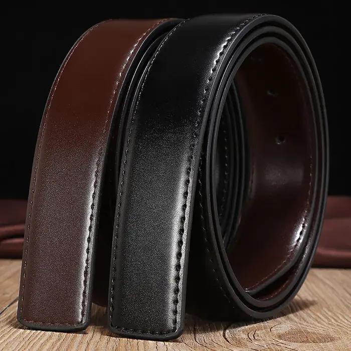 Cuir de vache réversible Double face, 2.8cm 3.0cm 3.3cm 3.5cm 3.8cm de large, avec trous, ceinture s