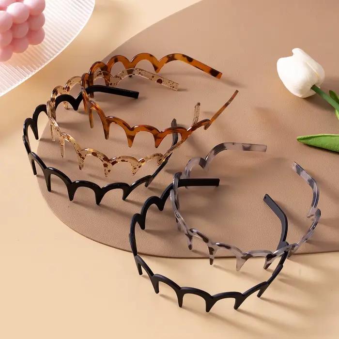 Peigne à cheveux coréen pour femmes, bandeau antidérapant en plastique en forme de U, cerceaux pour