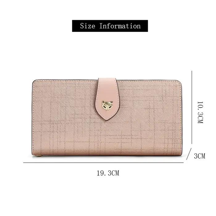 FOXER Portefeuille long de luxe pour femme en cuir fendu, élégant porte-cartes, pochette multi-carte