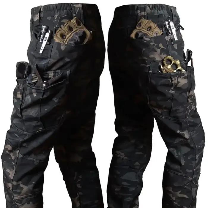 Pantalon tactique d'hiver pour hommes, peau de requin, coque souple, Cargo, extérieur, multi-poches,
