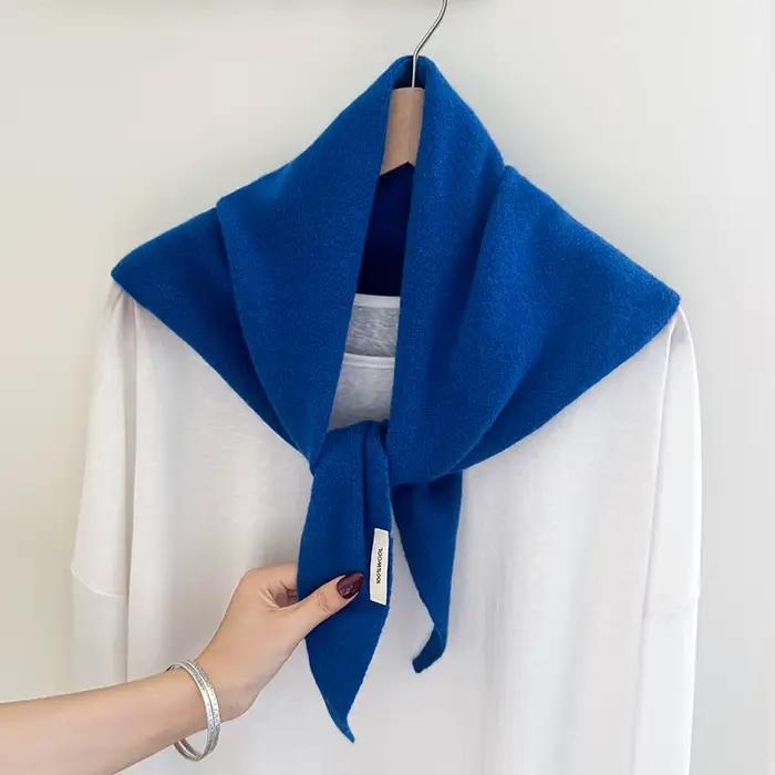 Écharpe tricotée 100% laine pour femme, écharpe chaude d'hiver, couleur unie brillante, châle épais,
