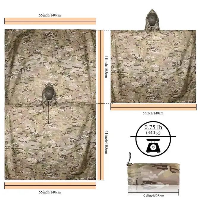 Manteau imperméable tactique de Camouflage pour homme et femme, Portable et pliable, imperméable, co